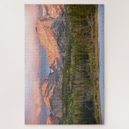 Quebra-cabeça "Moose e Turistas em Sprague Lake, Colorado