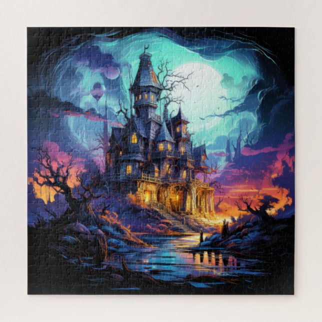 Quebra-cabeça Moradia Assaltada Por Spooky Sob Um Cheio (Vertical)