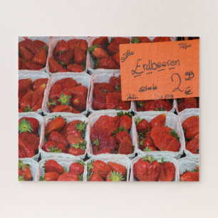 Quebra-cabeça Morangos - Erdbeeren - Mercado alemão - 16x20