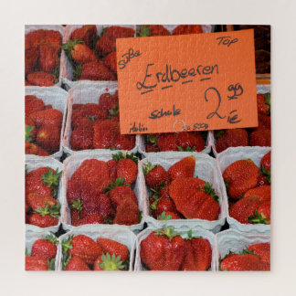 Quebra-cabeça Morangos - Erdbeeren - Mercado alemão - 20x20