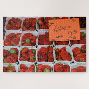 Quebra-cabeça Morangos - Erdbeeren - Mercado de Munique - 20x30