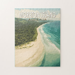 Quebra-cabeça Moreton Island, Austrália, Viagem Art Vintage