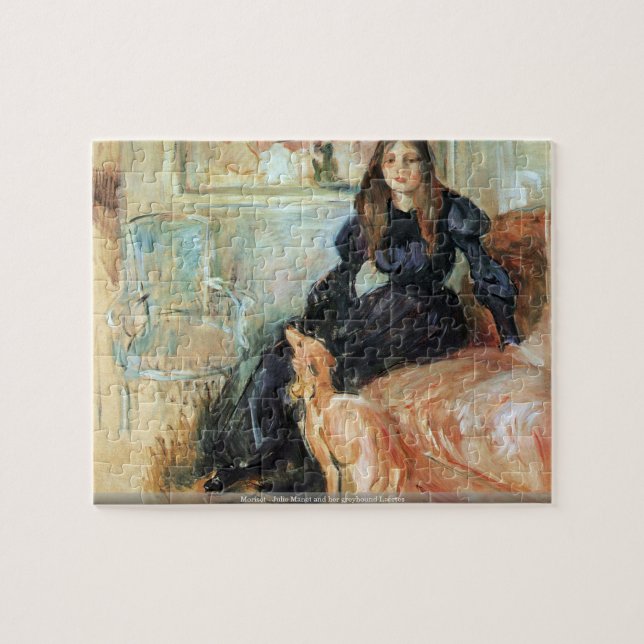 Quebra-cabeça Morisot - Julie Manet e seu galgo Laertes (Horizontal)