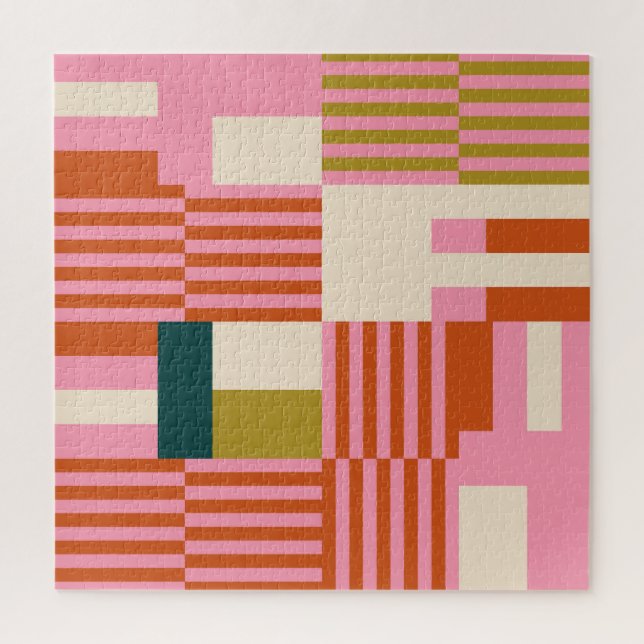 Quebra-cabeça Mosaico Abstrato Geométrico Retroativo (Vertical)