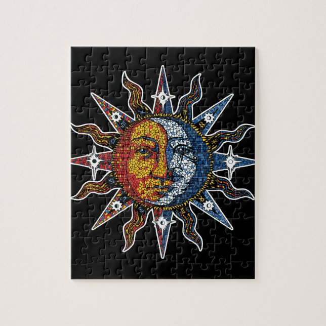 Quebra-cabeça Mosaico celestial Sun e lua (Vertical)