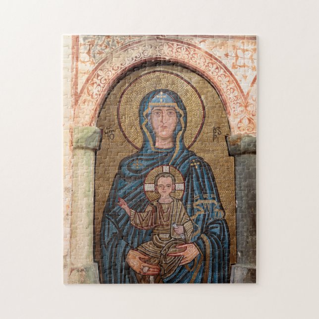 Quebra-cabeça Mosaico da Virgem Maria e Jesus (Vertical)