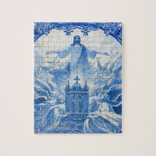 Quebra-cabeça Mosaico de azulejo azul de Jesus, Portugal