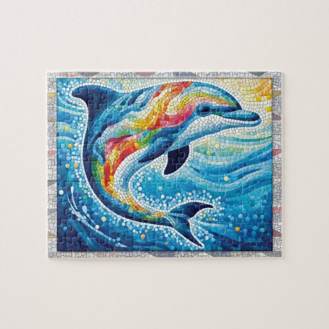 Quebra-cabeça Mosaico de Golfinho, Oceano, Azulejos, Presente,  (Horizontal)