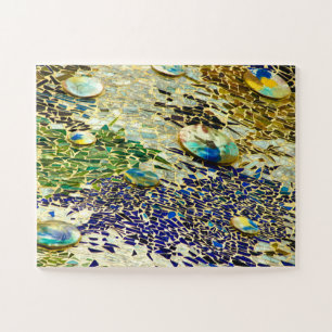 Quebra-cabeça Mosaico Espanhol Verde Azul