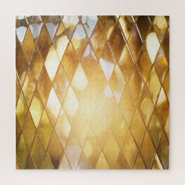 Quebra-cabeça Mosaico ouro: Efeito De Vidro Brilhante. (Vertical)