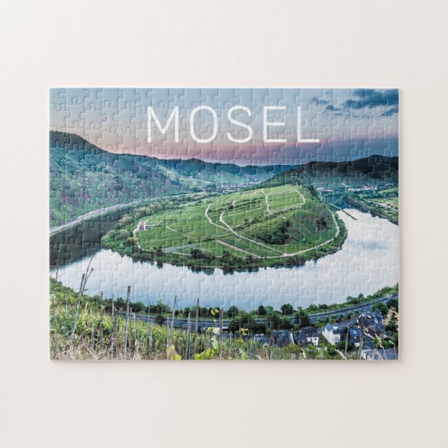 Quebra-cabeça Moselle Calmont Loop Bremm Sunset River Souvenir (Horizontal)