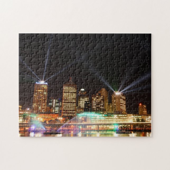 Quebra-cabeça Mostra do laser de Brisbane - foto da cidade da (Horizontal)