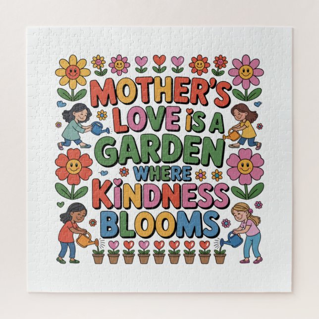 Quebra-cabeça Mother’s Love Is A Garden Where Kindness Blooms (Vertical)