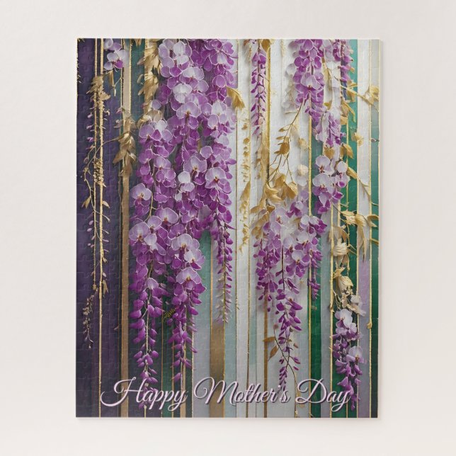 Quebra-cabeça  Mother's Day Blooming Wallpaper Violet Wisteria (Vertical)