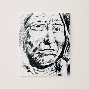 Quebra-cabeça Motivação do desenho de tinta principal indiano