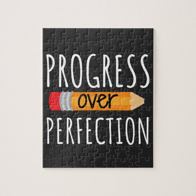 Quebra-cabeça Motivational Progress Over Perfection (Vertical)