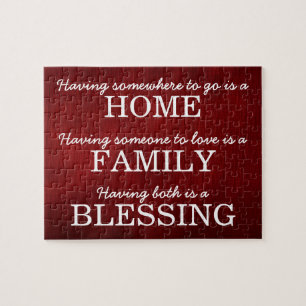Quebra-cabeça Motivational Typography Family Quote