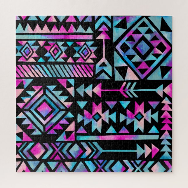 Quebra-cabeça Motivos tribais de aquarela, papel de parede étnic (Vertical)
