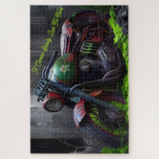 Quebra-cabeça Moto abandonada e ferrugente deixada em decadência