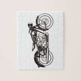 Quebra-cabeça Moto clássico preto e branco - PEQUENO