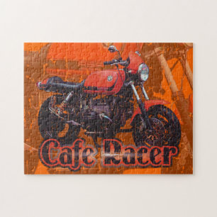 Quebra-cabeça Motocicleta do piloto do café