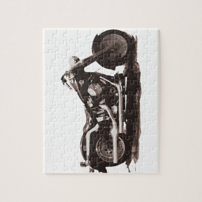 Quebra-cabeça Motocicleta gorda clássica do menino (Vertical)