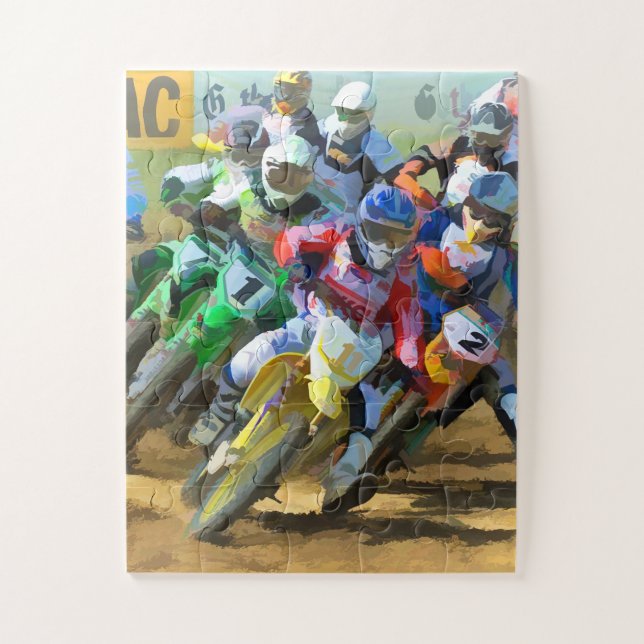 Quebra-cabeça Motocross Racing Arte Digital (Vertical)