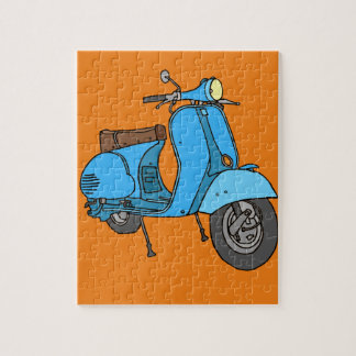 Quebra-cabeça Motoneta azul (Vespa)