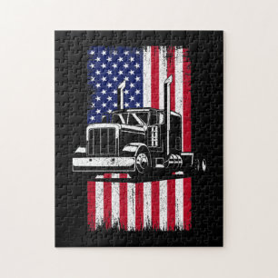 Quebra-cabeça Motorista de Caminhão - Caminhoneiro Americano
