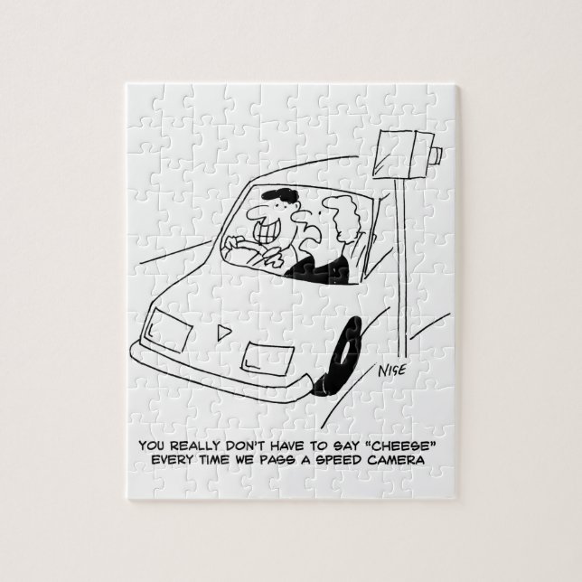 Quebra-cabeça Motorista diz queijo ao atravessar uma câmera de v (Vertical)