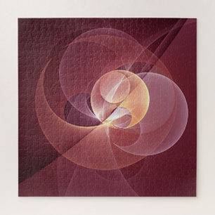 Quebra-cabeça Movimento Abstrato Moderno Vinho Vermelho Cor-de-r