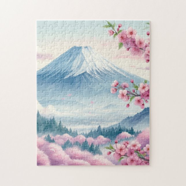 Quebra-cabeça Mt. Fuji & Sakura – Spring Puzzle (Vertical)