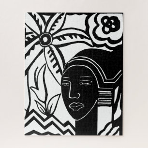 Quebra-cabeça mulher africana, abstrato, arte negra