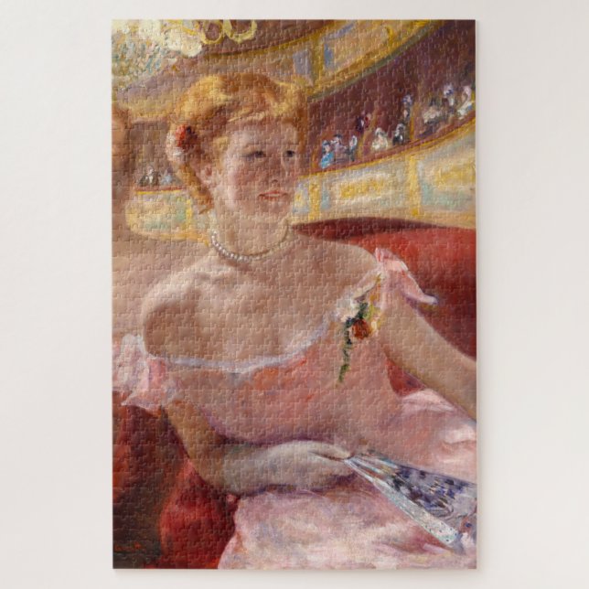 Quebra-cabeça Mulher Americana com Colar Pérola e Vestido Rosa (Vertical)