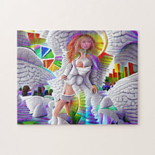 Quebra-cabeça Mulher Anjo Celestial Mulher Psicodélica