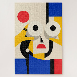 Quebra-cabeça Mulher Bauhaus Binóculos Olhando para Frente Arte