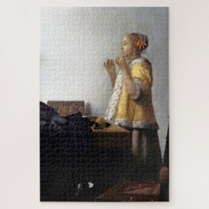 Quebra-cabeça Mulher com colar de pérolas, Johannes Vermeer