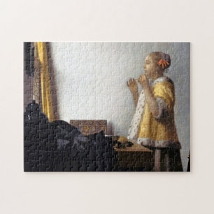 Quebra-cabeça Mulher com colar de pérolas, Johannes Vermeer