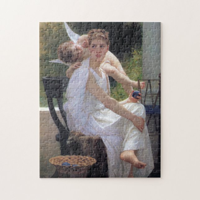 Quebra-cabeça Mulher com Cupido, Bouguereau (Vertical)