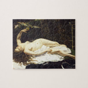 Quebra-cabeça Mulher com papagaio de Gustave Courbet