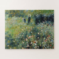 Mulher com Parasol em Jardim por Auguste Renoir