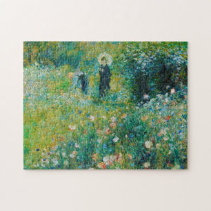 Quebra-cabeça Mulher com Parasol, Jardim, Renoir