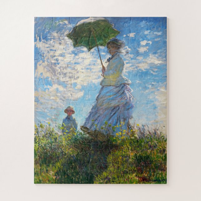 Quebra-cabeça Mulher com Parasol por Claude Monet (Vertical)