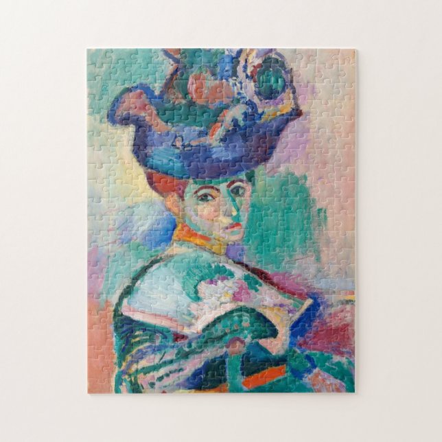 Quebra-cabeça Mulher com um Chapéu por Henri Matisse (Vertical)