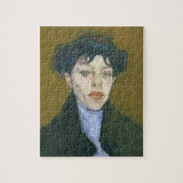 Quebra-cabeça Mulher com um lenço azul, c.1912 (óleo em canvas) (Vertical)