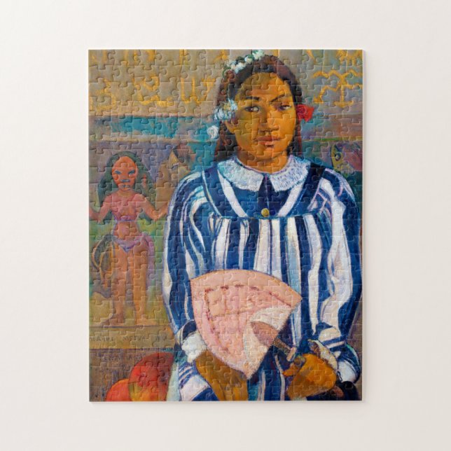 Quebra-cabeça Mulher com ventilador, Gauguin (Vertical)