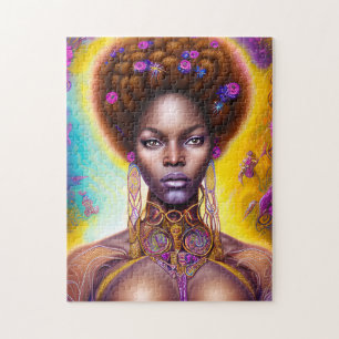 Quebra-cabeça Mulher cristã negra melanina sista menina magia eb