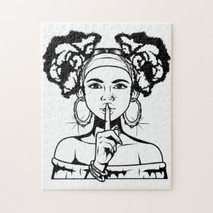 Quebra-cabeça Mulher cristã negra melanina sista menina magia eb