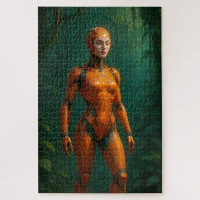 Quebra-cabeça Mulher Cyborg Selgle Sentinal em Orange Armand (Vertical)