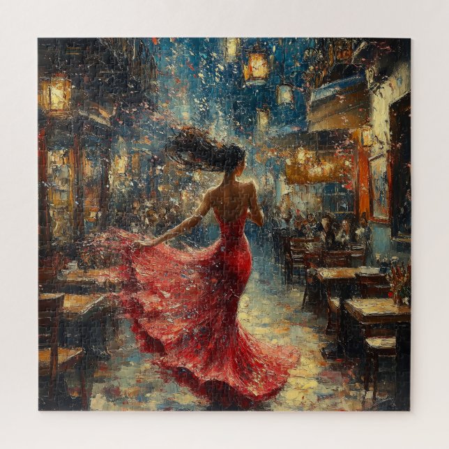 Quebra-cabeça Mulher Dançando de Vermelho (Vertical)